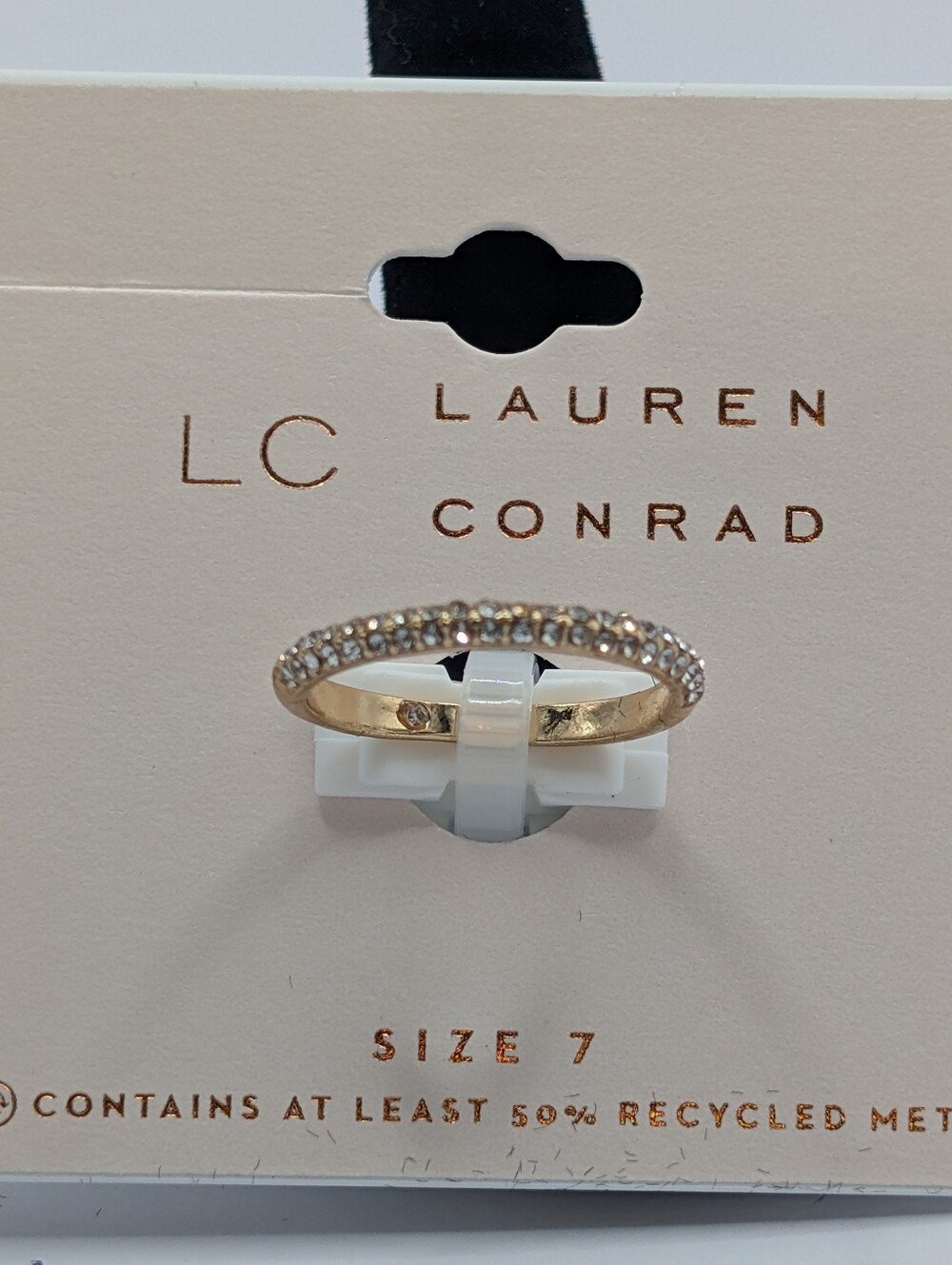 LC Lauren Conrad Rose Gold Pavé Stackable Ring- Size 7